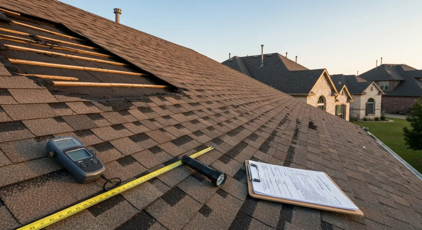Storm damage roof inspection