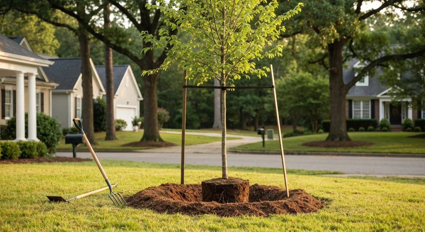 Residential tree planting