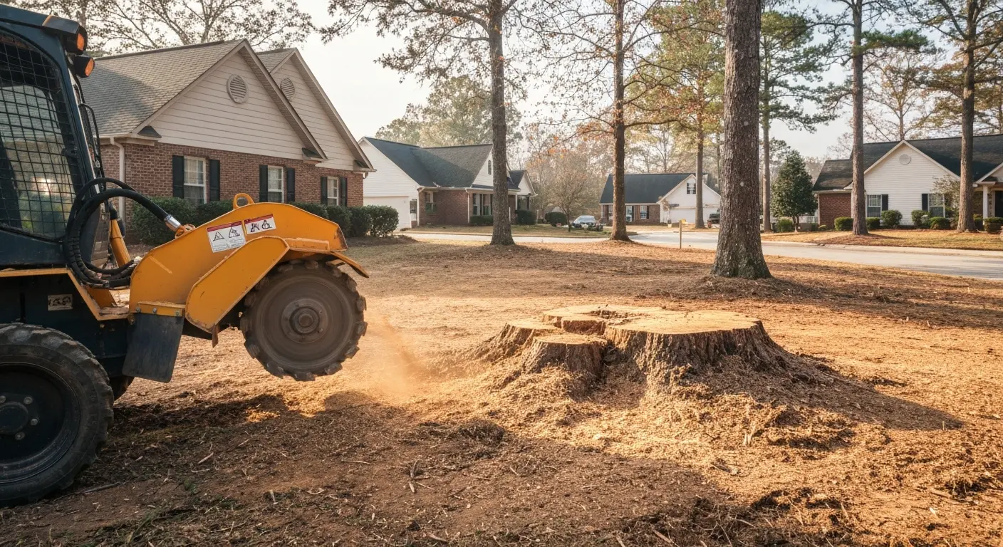 Stump grinding service