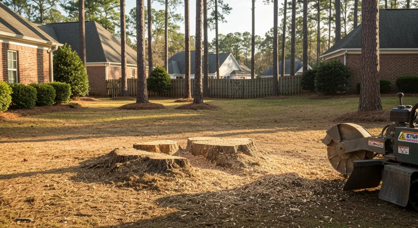 Residential stump grinding in Holly Springs