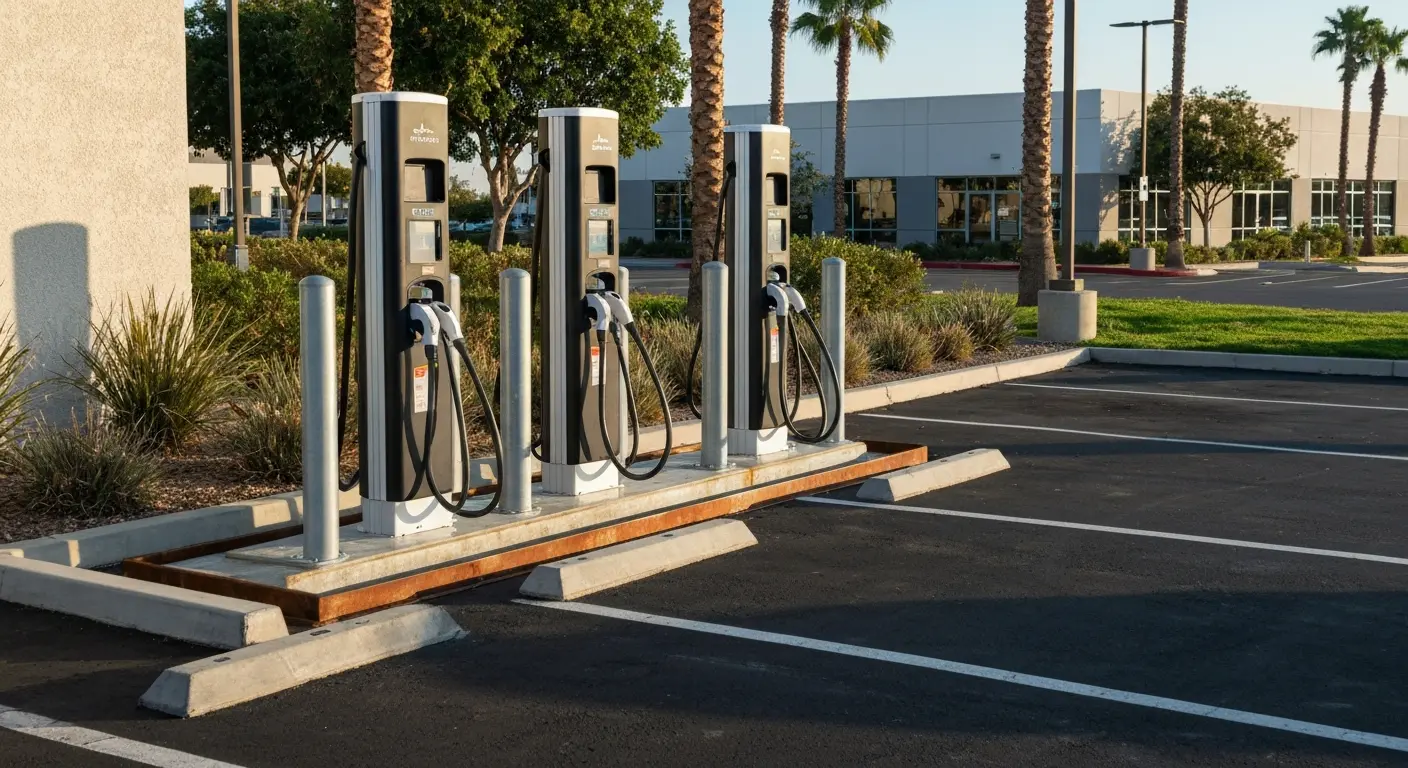 Commercial EV charging station installation