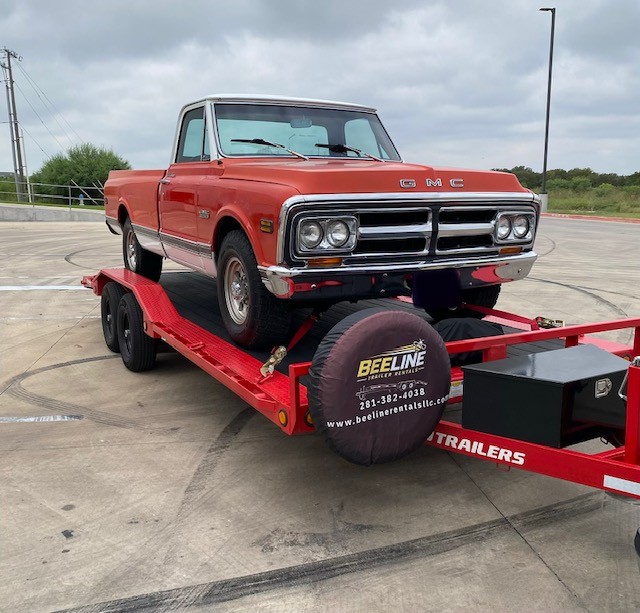 Car hauler ready to rent from Beeline Trailer Rentals in Katy, TX