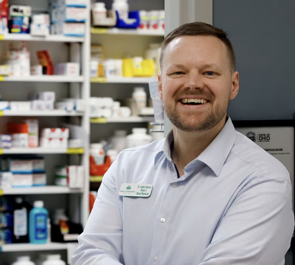 Dr. Pearson in the pharmacy