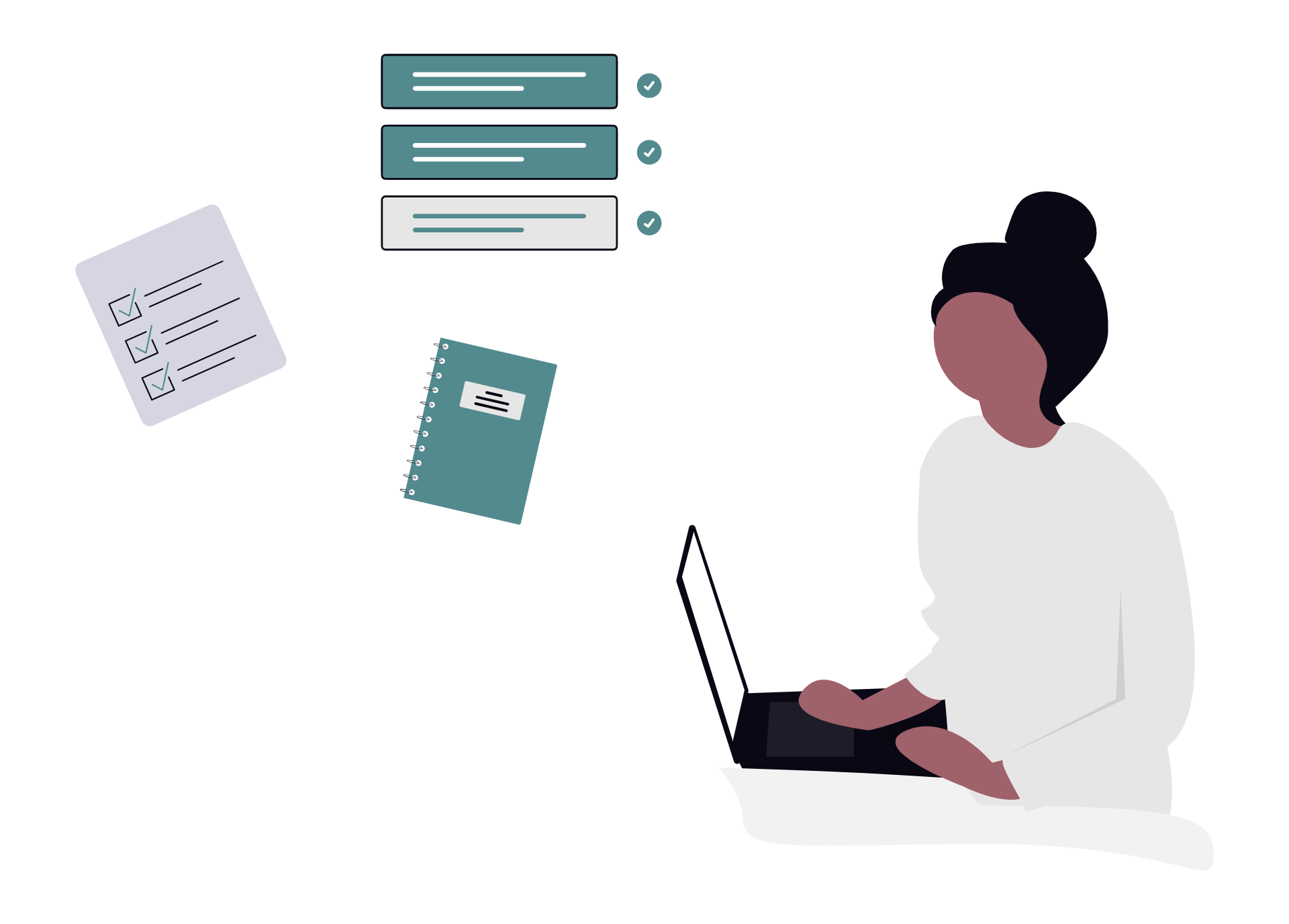 Illustration of a completed project and successful workflow
