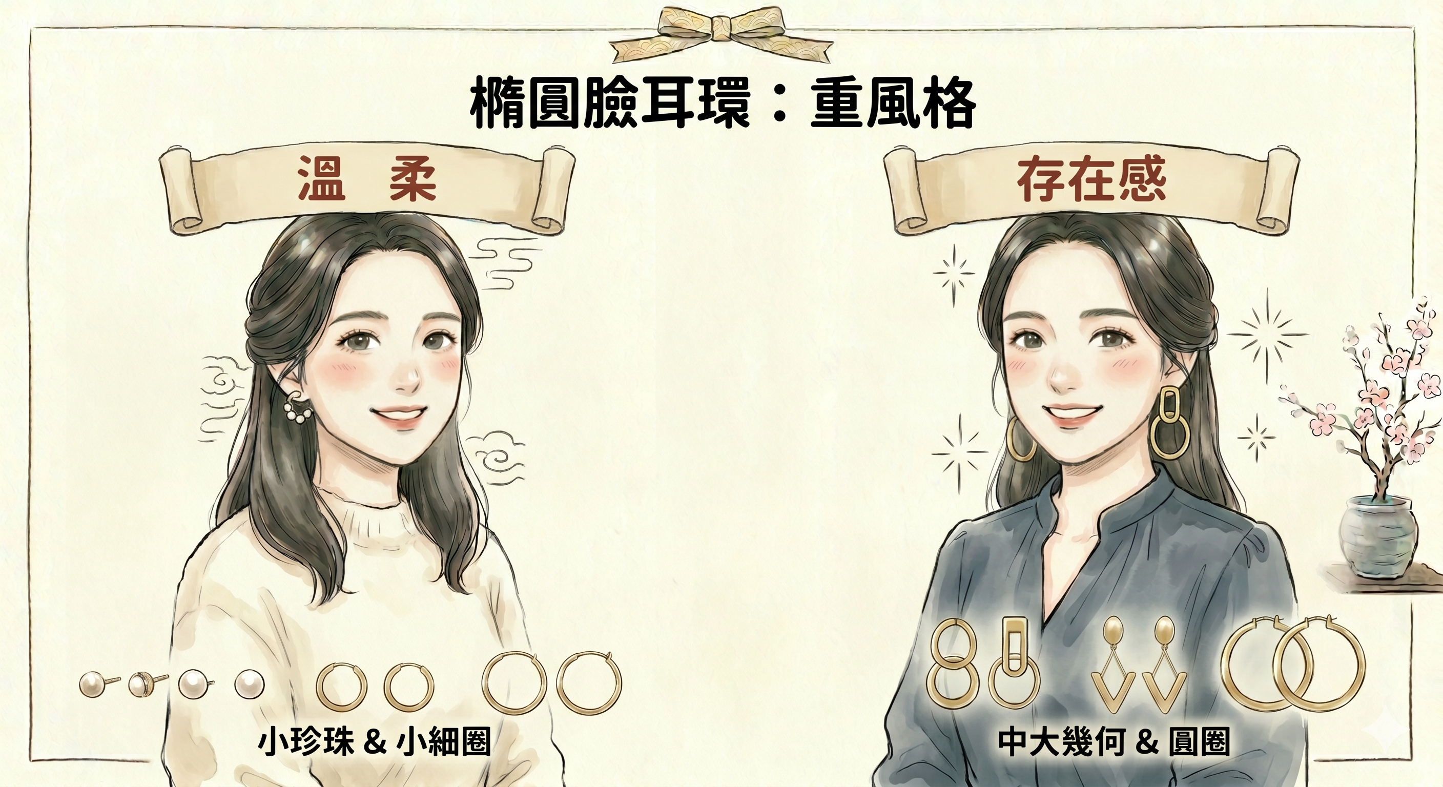 耳環與臉型配搭小秘訣 耳環與臉型配搭小秘訣