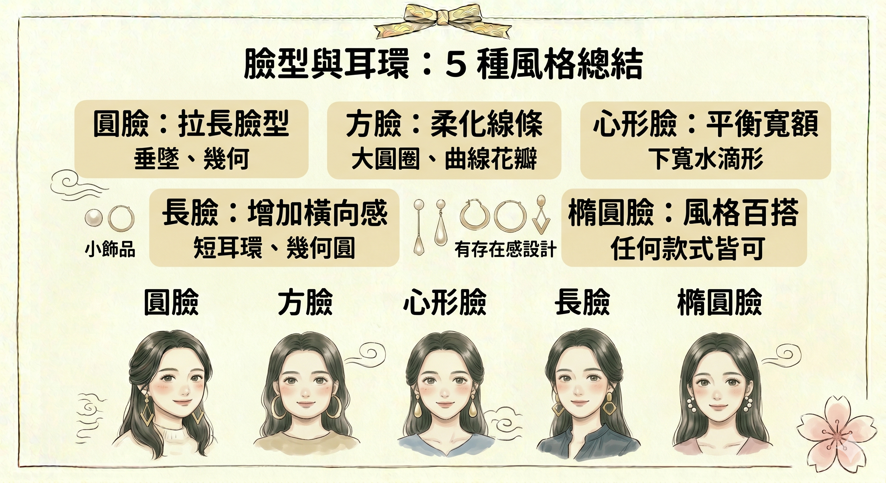 耳環與臉型配搭小秘訣 耳環與臉型配搭小秘訣