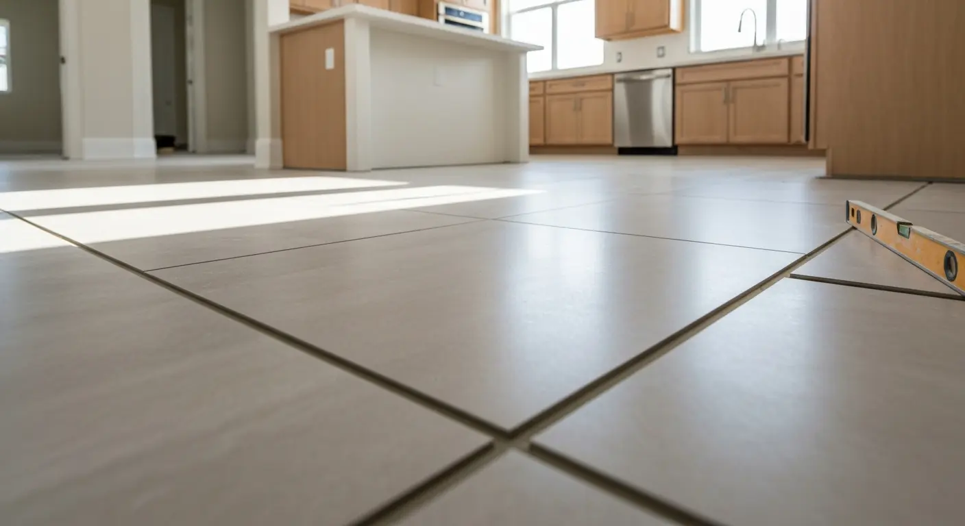 Porcelain tile kitchen floor