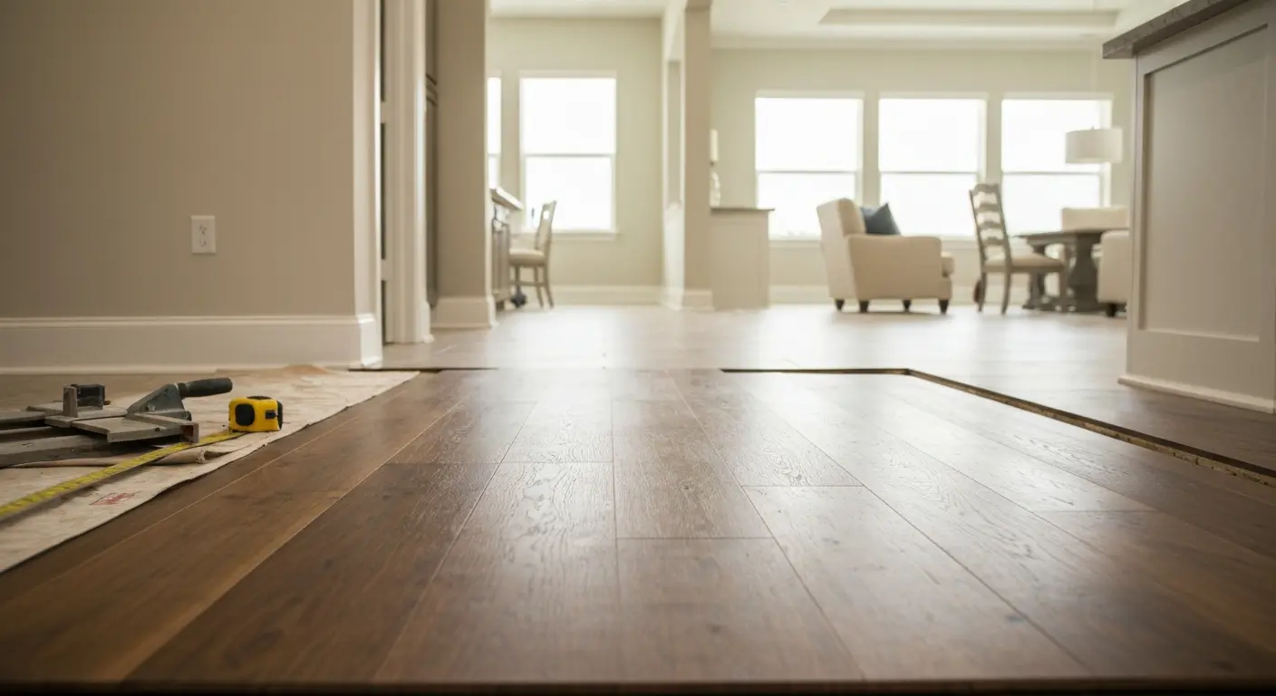 Engineered hardwood kitchen floor