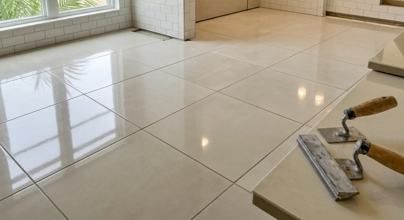 Bathroom tile flooring installation