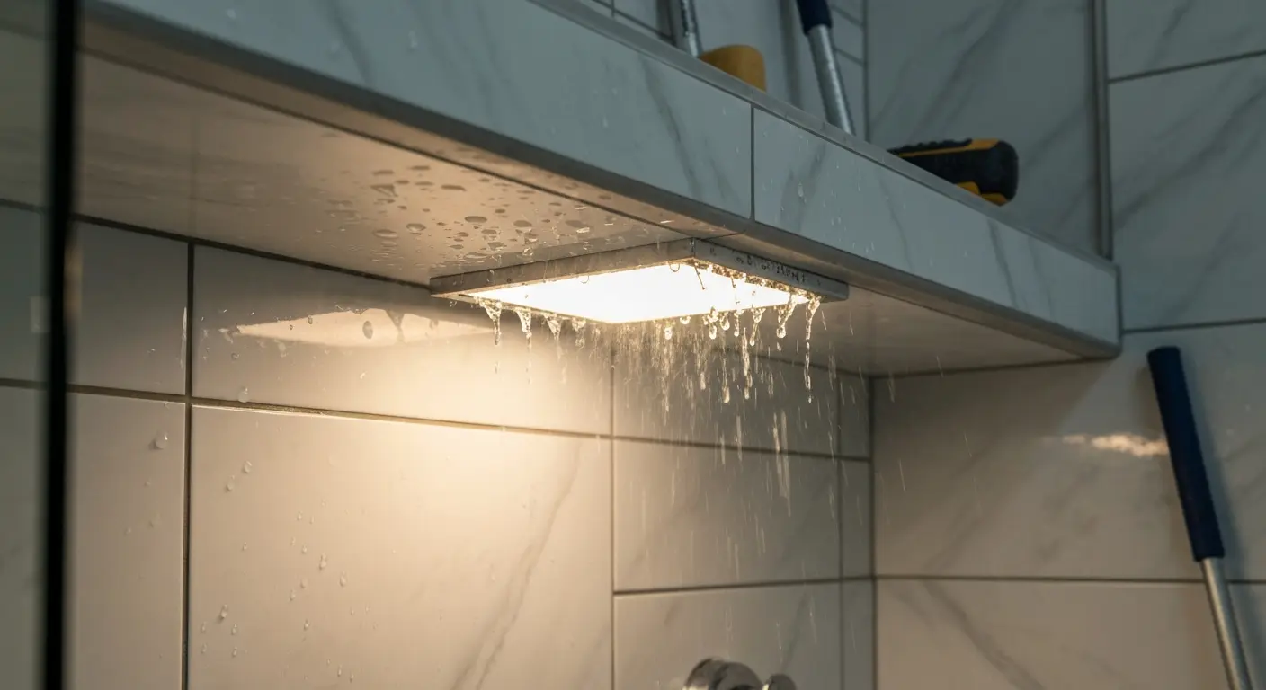 Waterproof shower lighting fixture installation