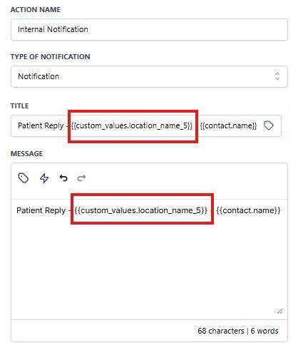 Internal Notification
