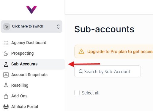 Sub-Accounts Navigation