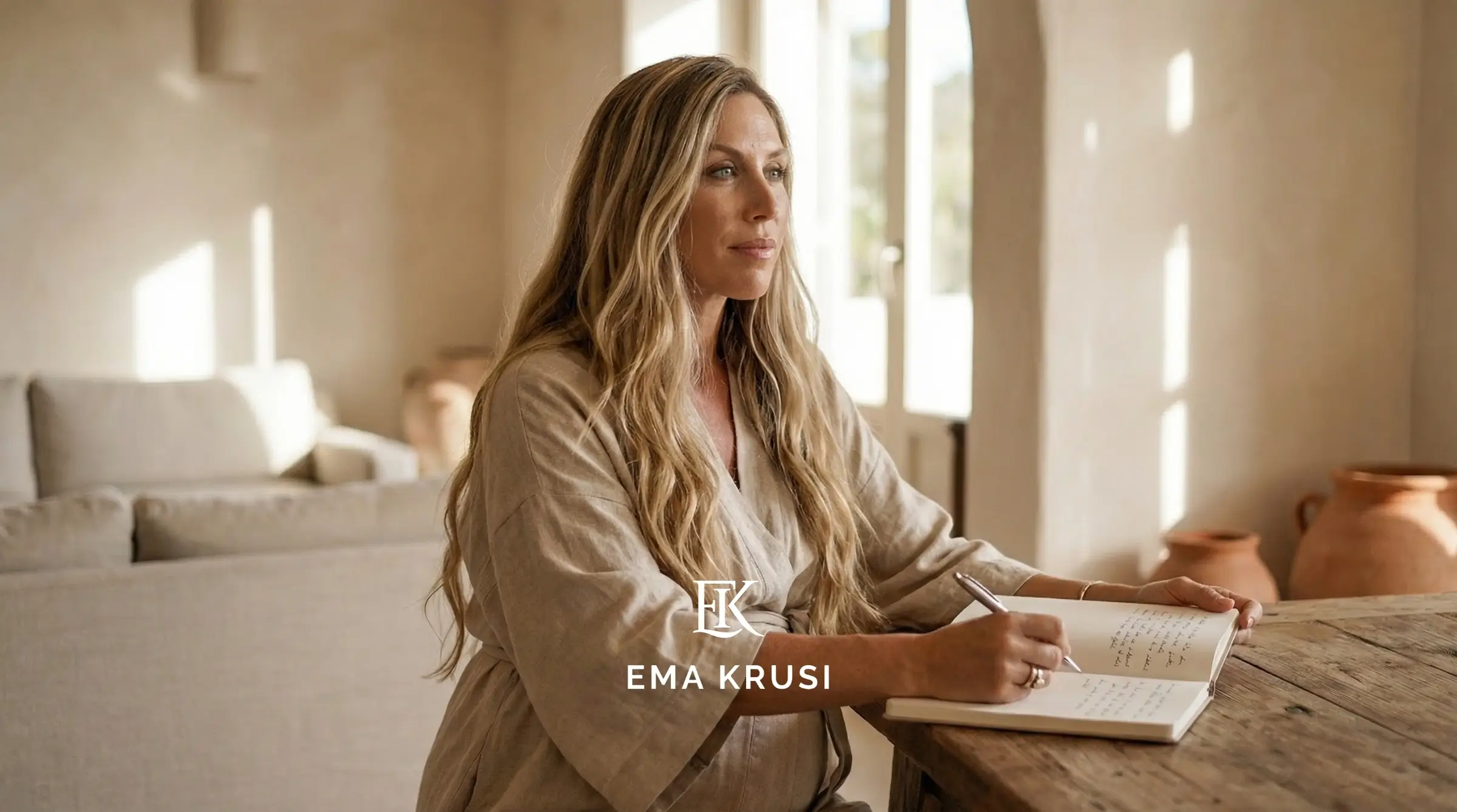 Femme enceinte écrivant dans un carnet à une table en bois, lumière du matin dans un intérieur minimaliste et chaleureux. Femme enceinte écrivant dans un carnet à une table en bois, lumière du matin dans un intérieur minimaliste et chaleureux.