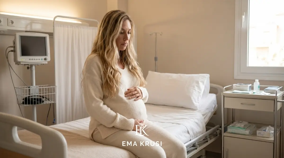 Femme enceinte à l’hôpital réfléchissant à ses choix pour son accouchement et sa maternité. Femme enceinte à l’hôpital réfléchissant à ses choix pour son accouchement et sa maternité.