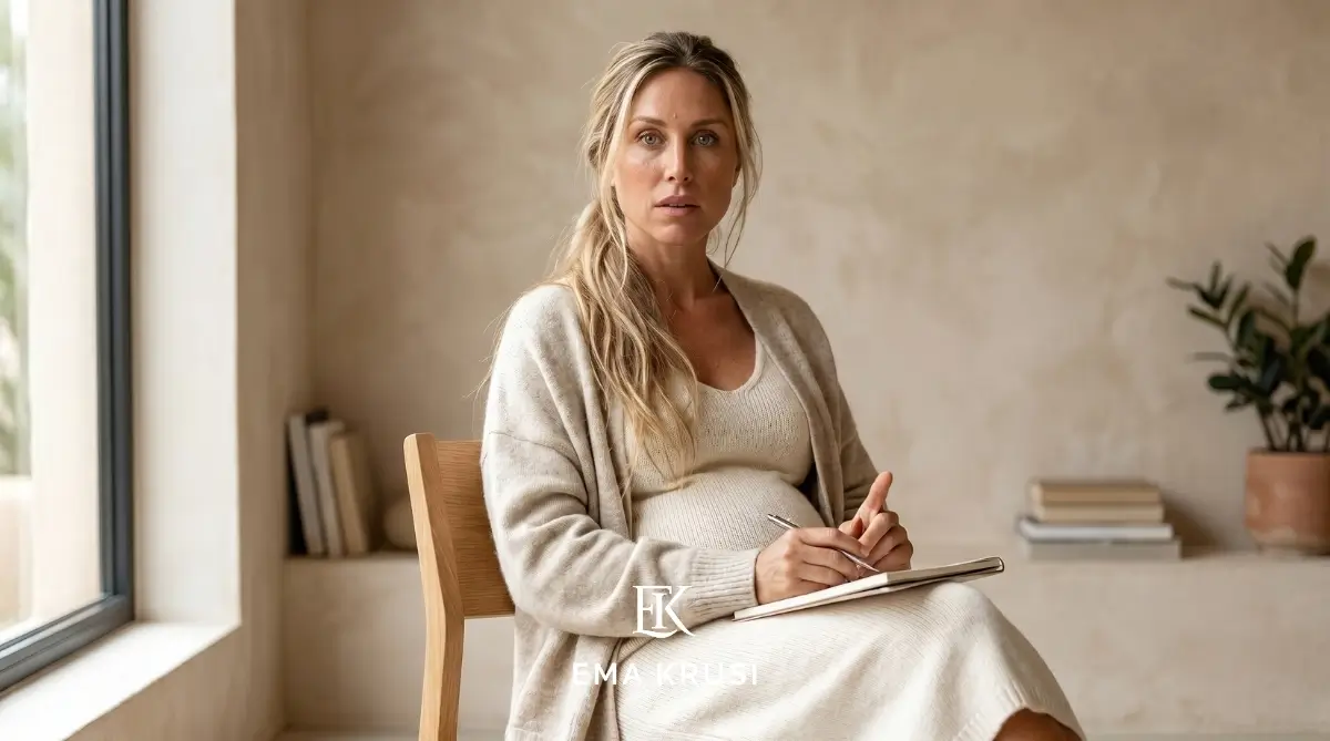 Femme enceinte préparant son projet de naissance pour un accouchement naturel serein et informé. Femme enceinte préparant son projet de naissance pour un accouchement naturel serein et informé.