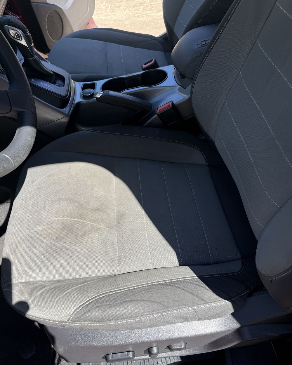 After: clean front seat