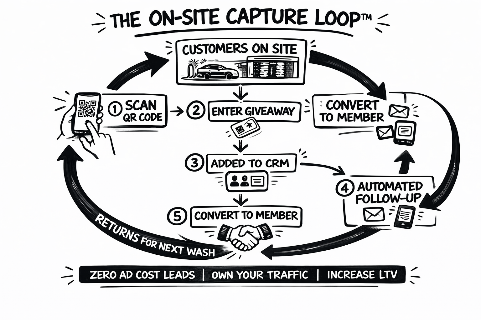 The On-Site Capture Loop funnel diagram
