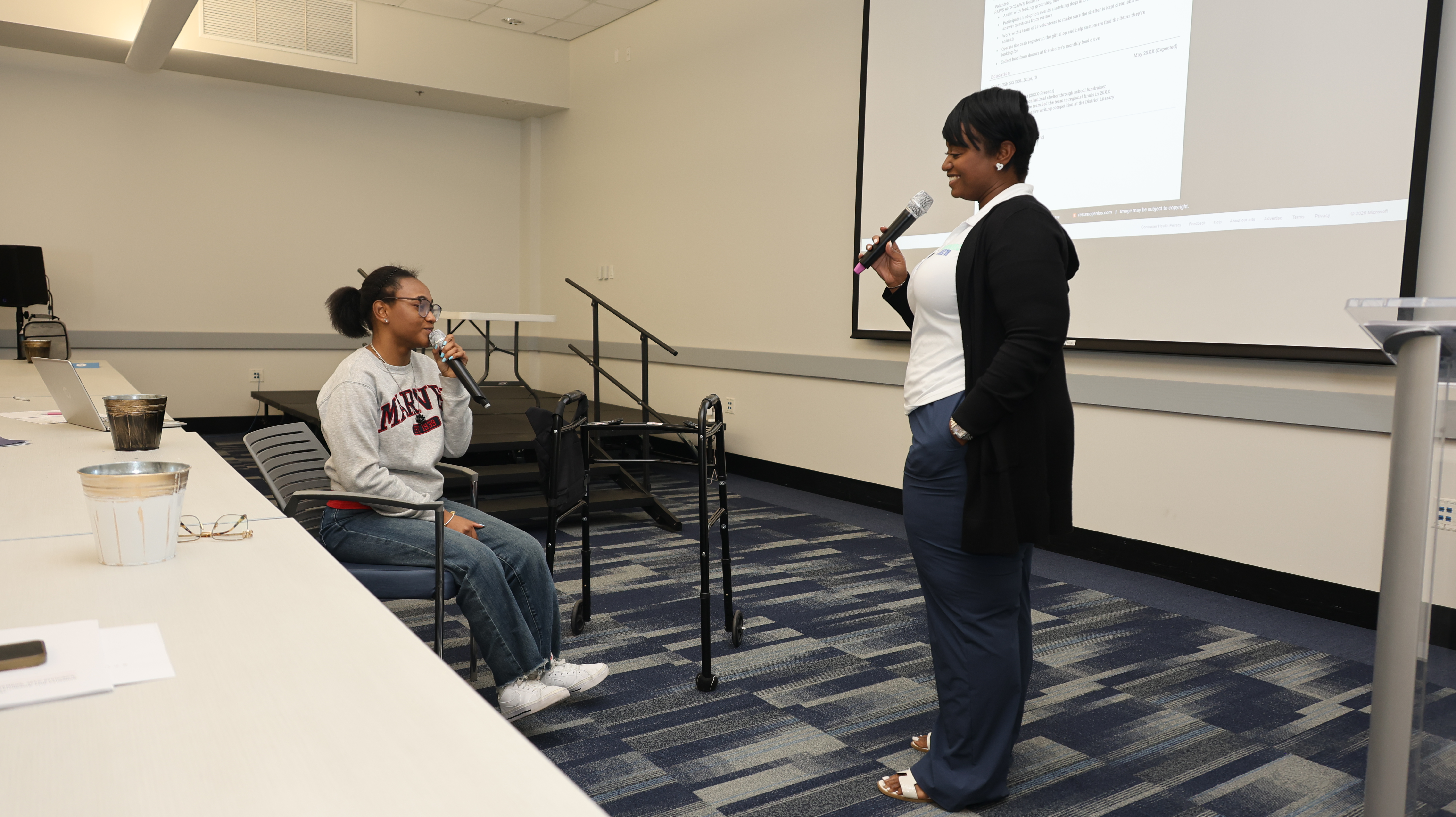 Student participation during the spring career camp