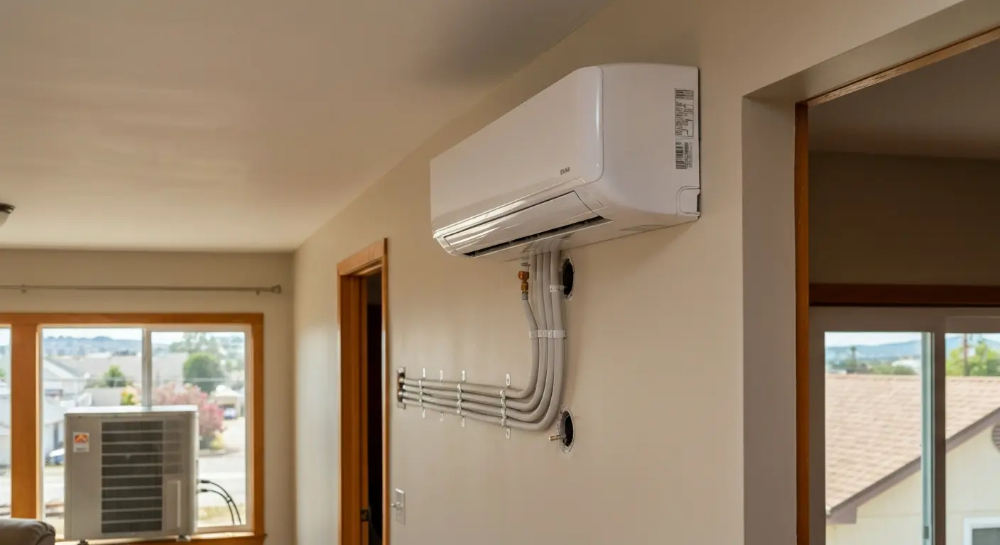Mini-split air conditioning system installed