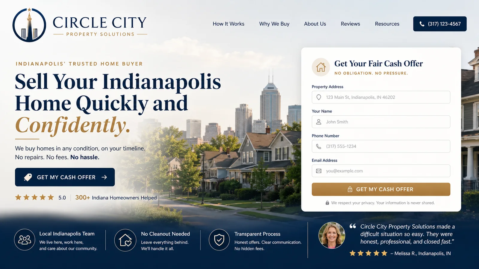 Indianapolis real estate investor lead generation website