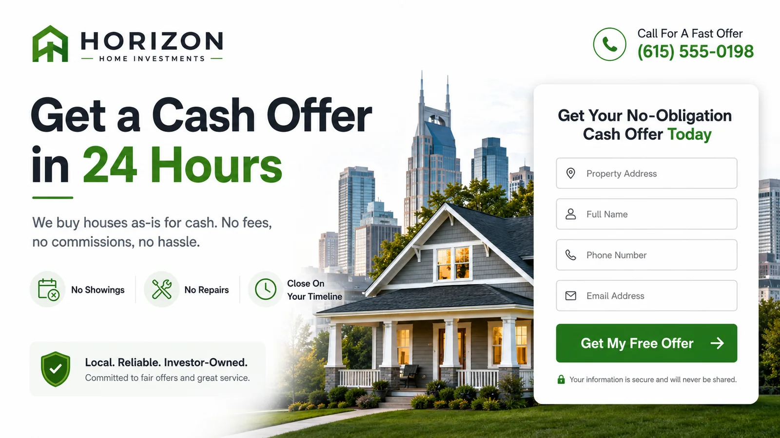 Nashville real estate investor lead generation website