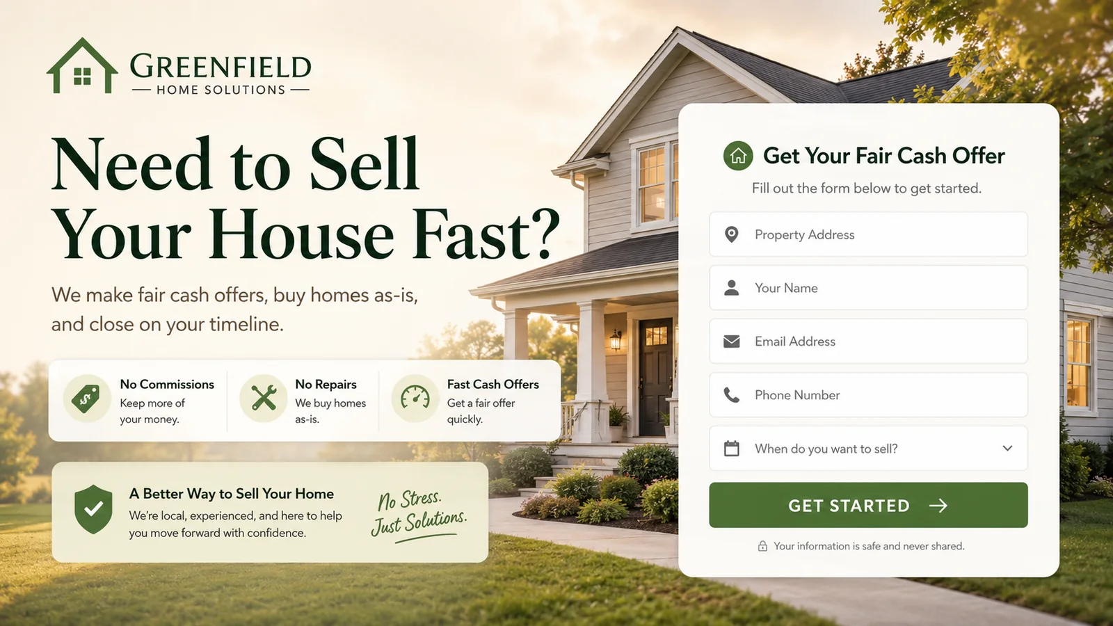 Traditional real estate investor lead generation website