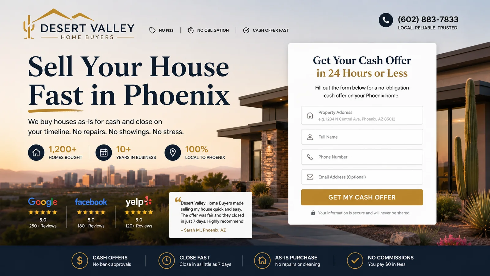 Phoenix real estate investor lead generation website