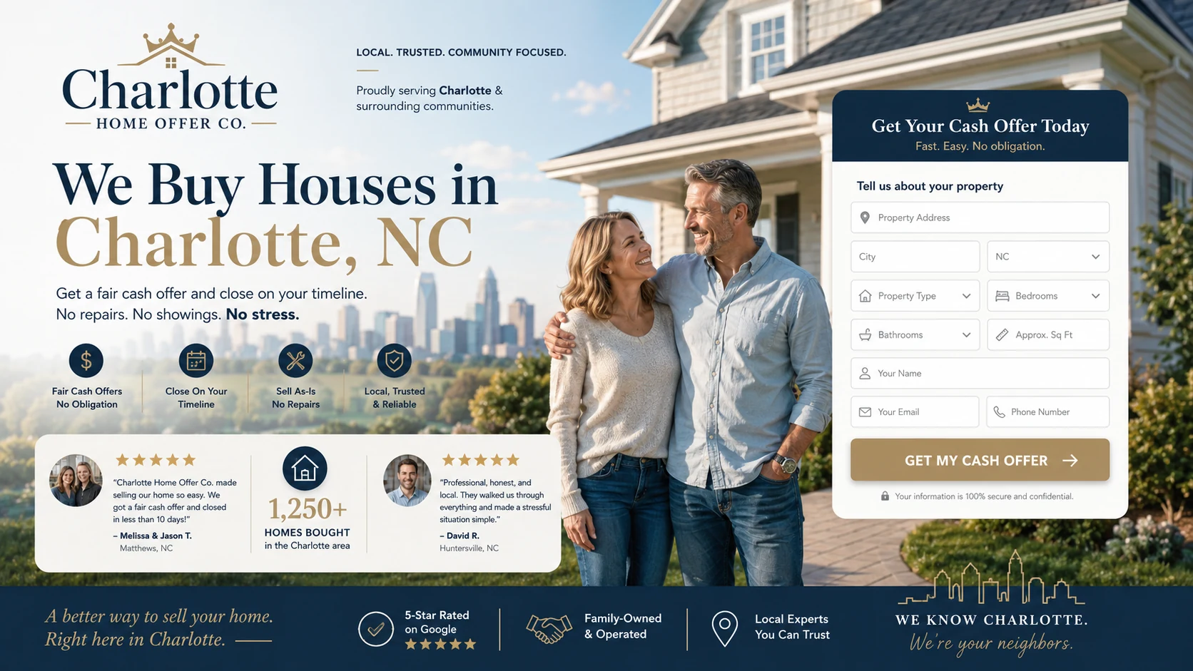 Charlotte family real estate investor lead generation website