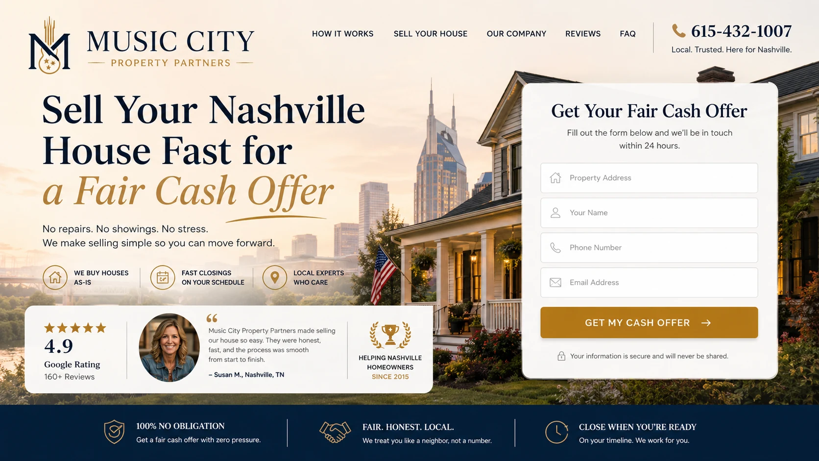 Nashville premium real estate investor lead generation website