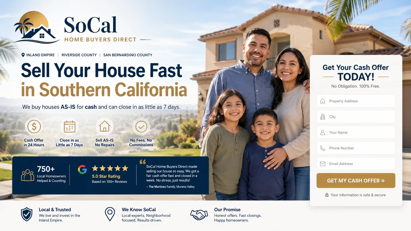 Southern California real estate investor lead generation website