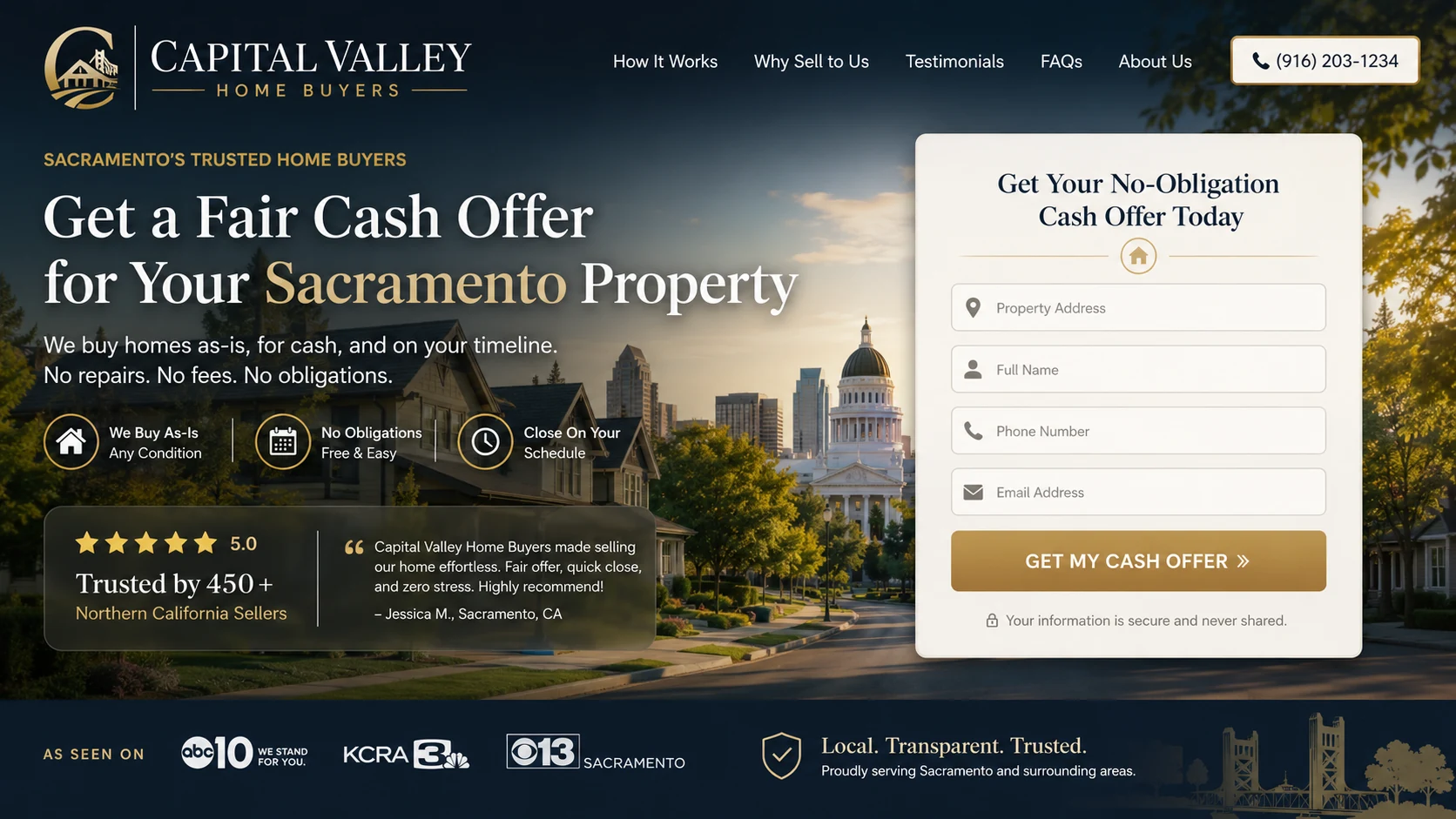 Sacramento dark real estate investor lead generation website