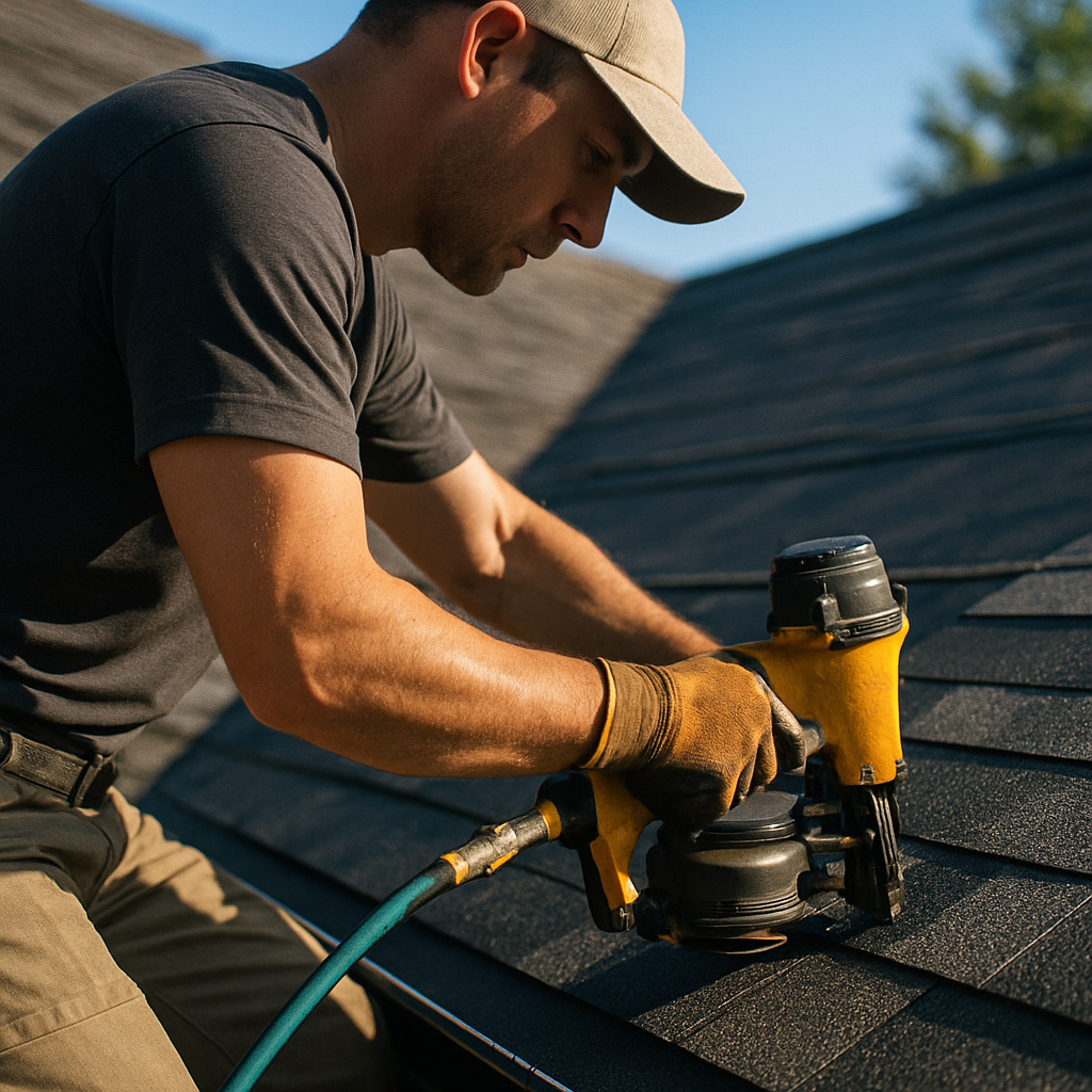 hail damaged asphalt shingle roof Parker Colorado home