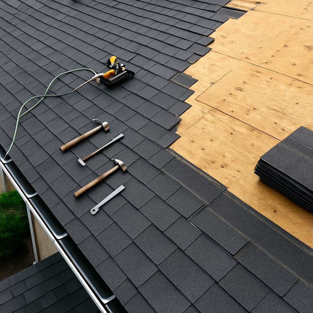 Castle Rock Colorado residential roof replacement crew working