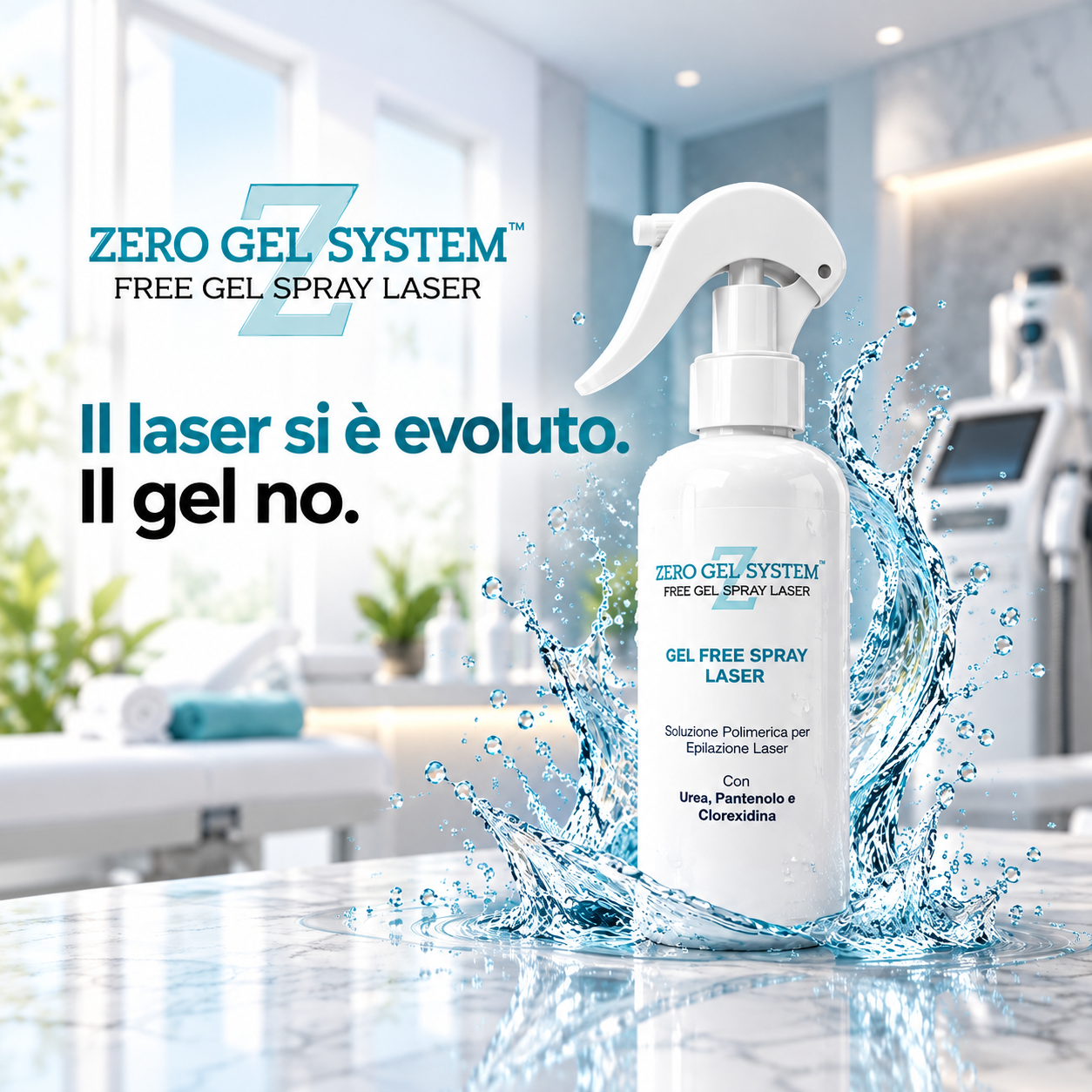Zero Gel Spray durante un trattamento laser