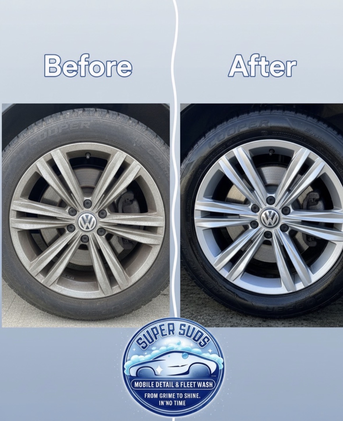 Super Suds before and after detailing result