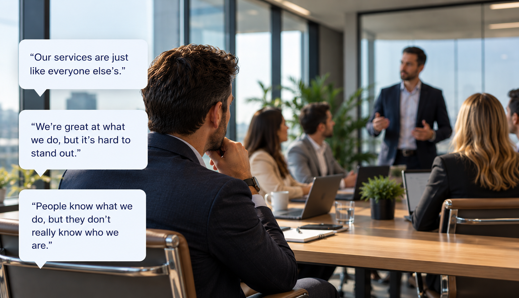 Business professionals in a corporate meeting