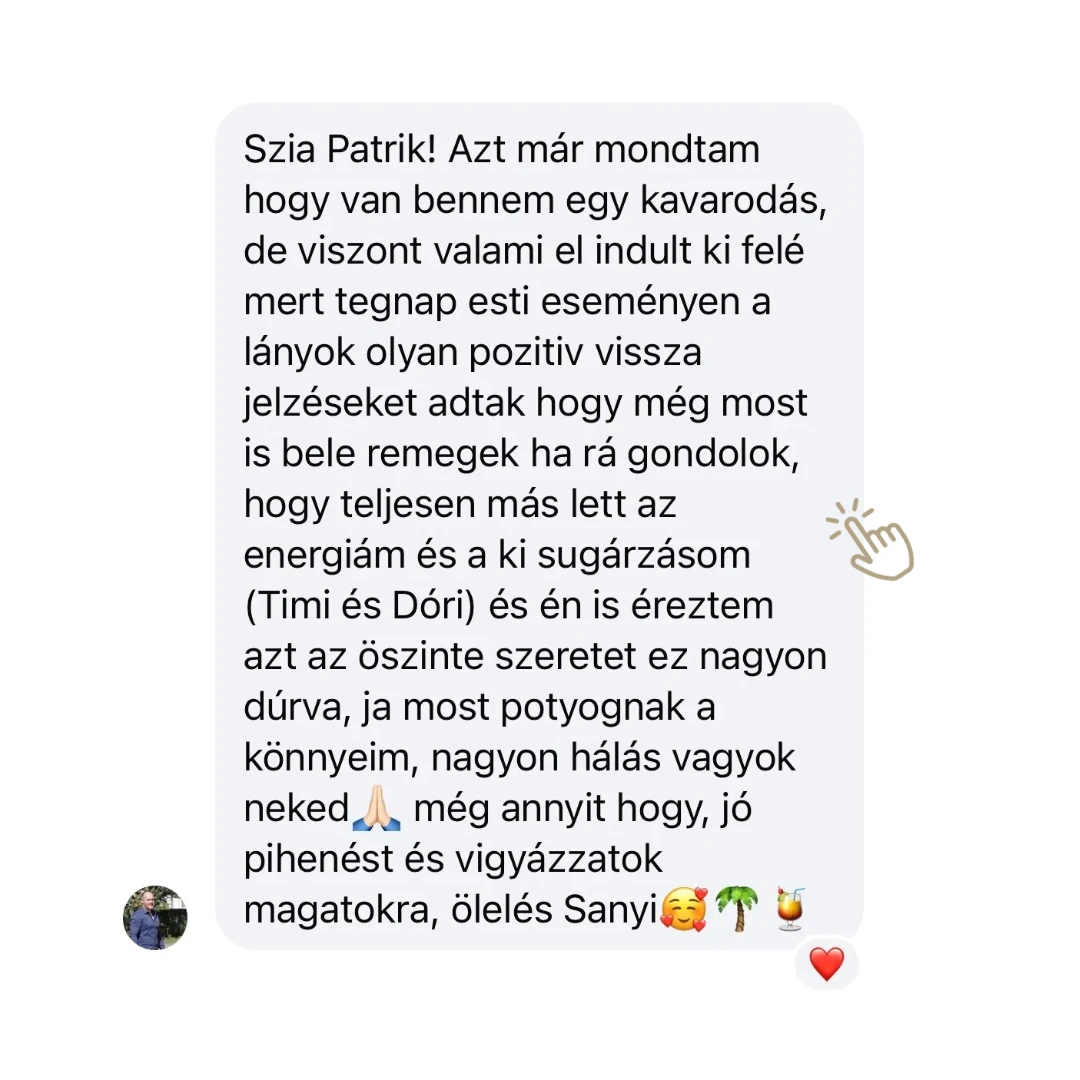 Tag visszajelzése a közösségi eseményen szerzett pozitív élményekről