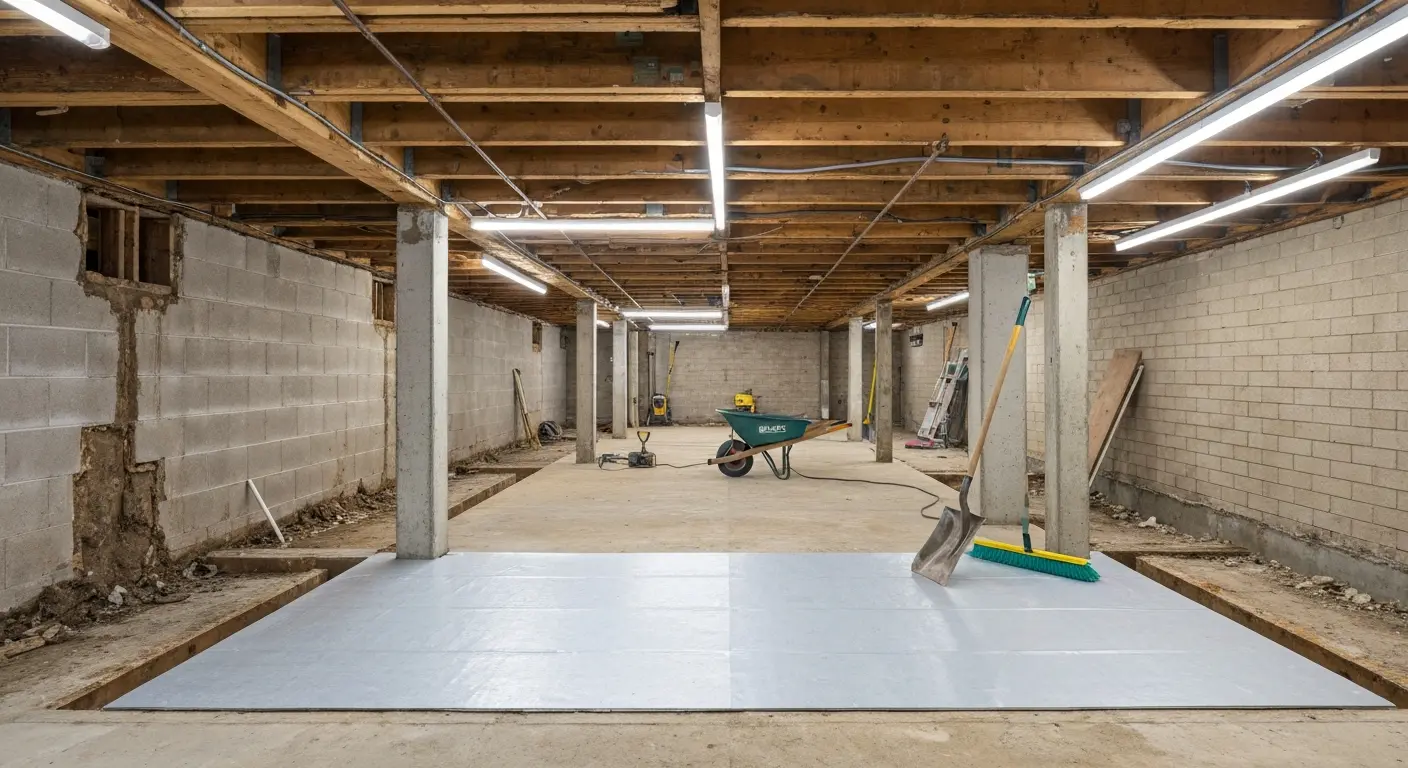 Basement insulation removal