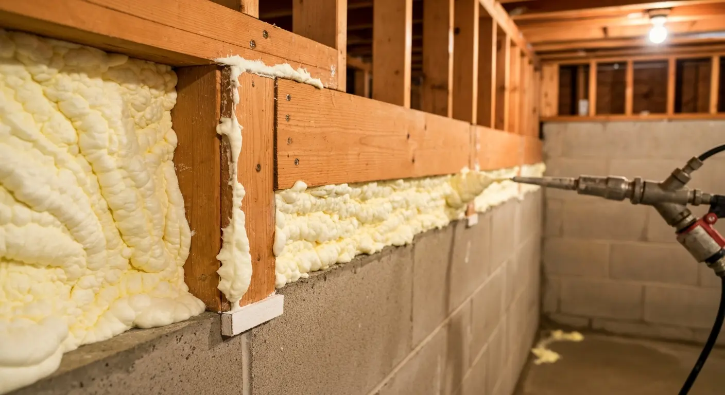 Spray foam insulation installation