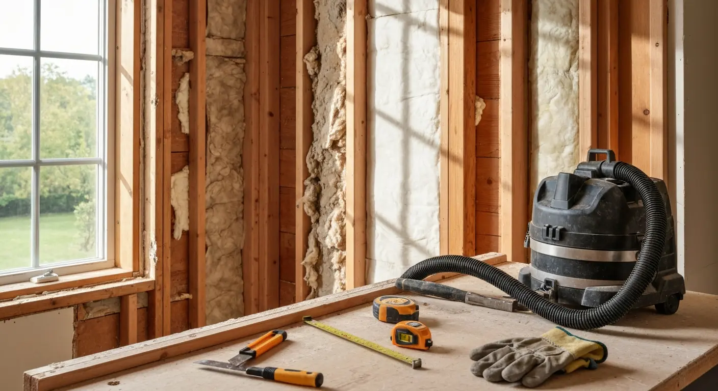 Wall insulation removal work