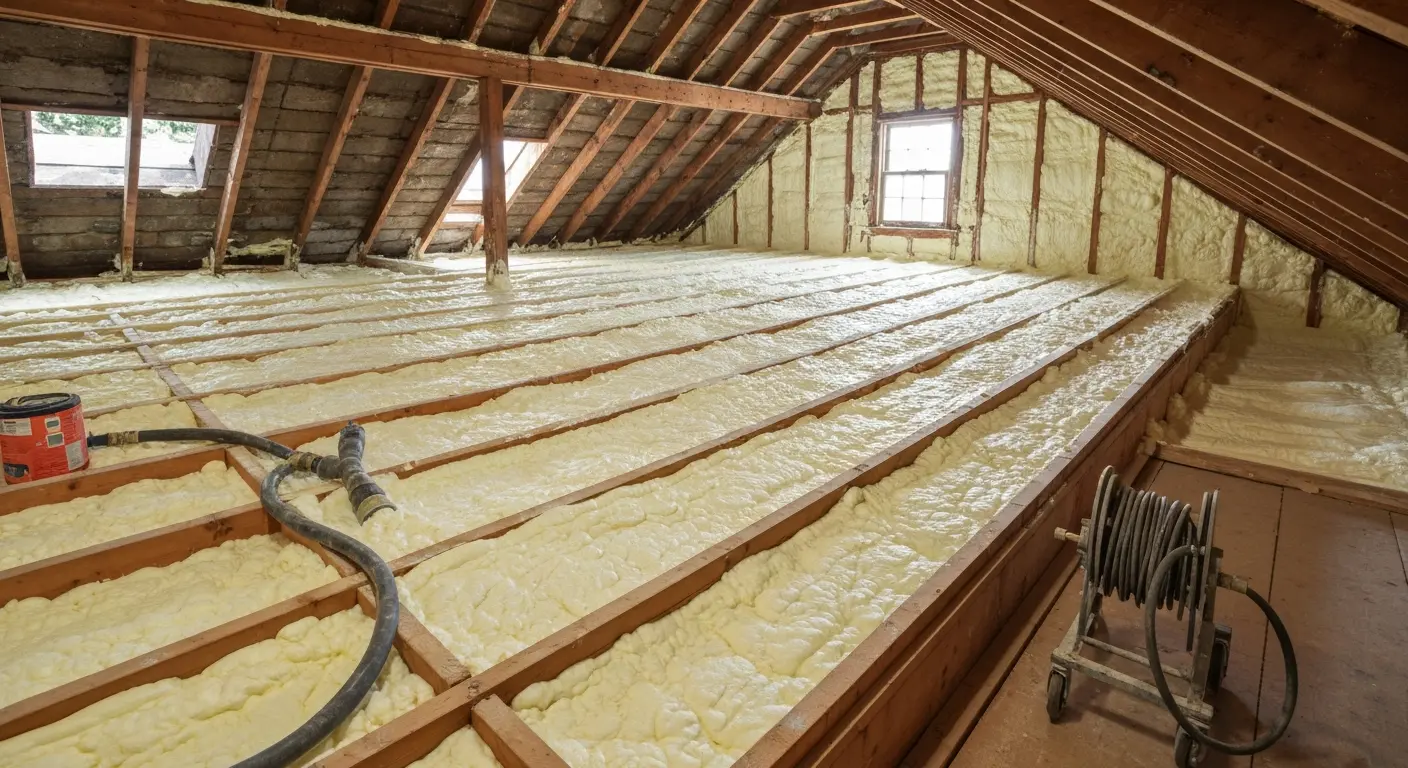 Spray foam insulation application