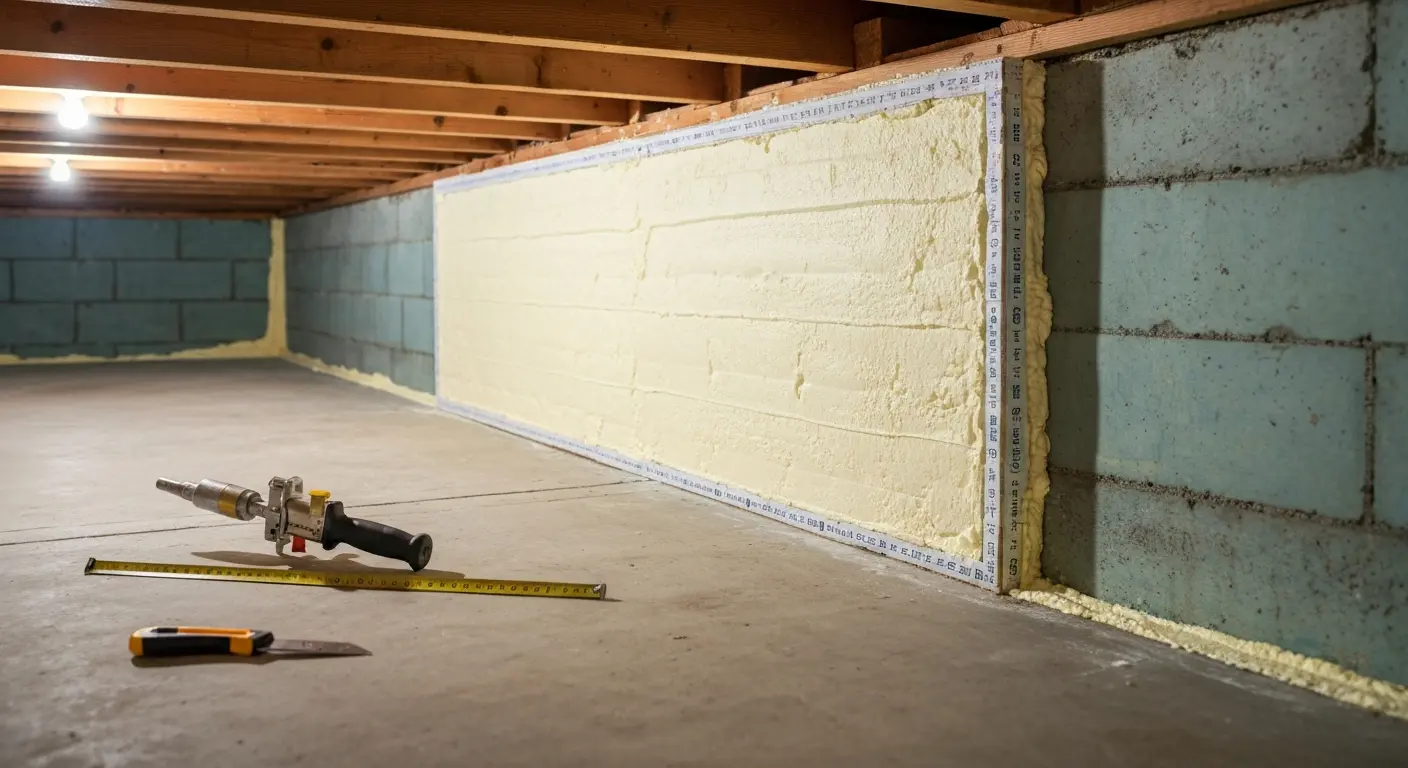 Basement foam insulation