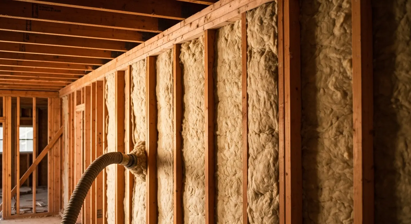 Wall cavity cellulose insulation