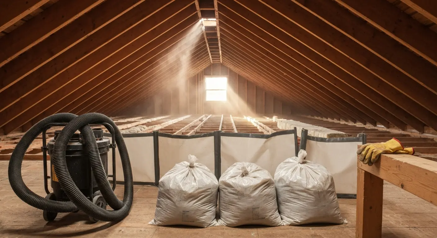 Insulation removal and disposal during retrofit project