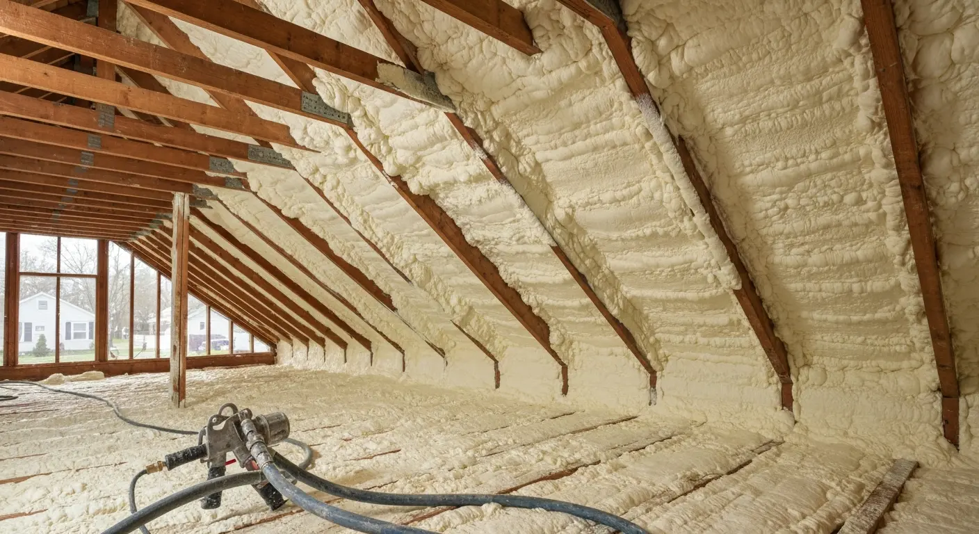 Spray foam insulation application