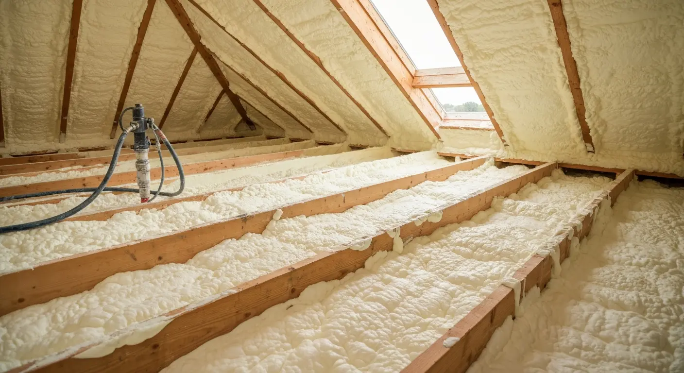 Spray foam insulation application