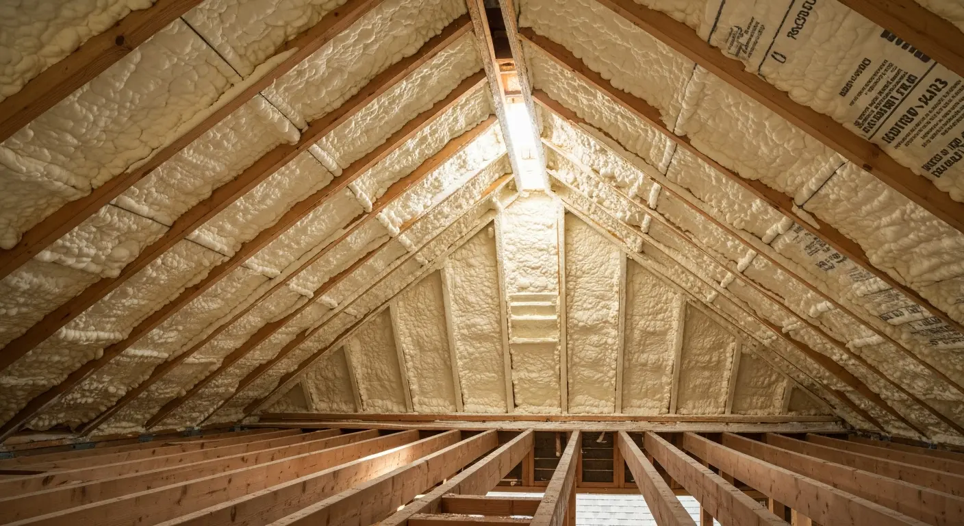 Attic spray foam insulation