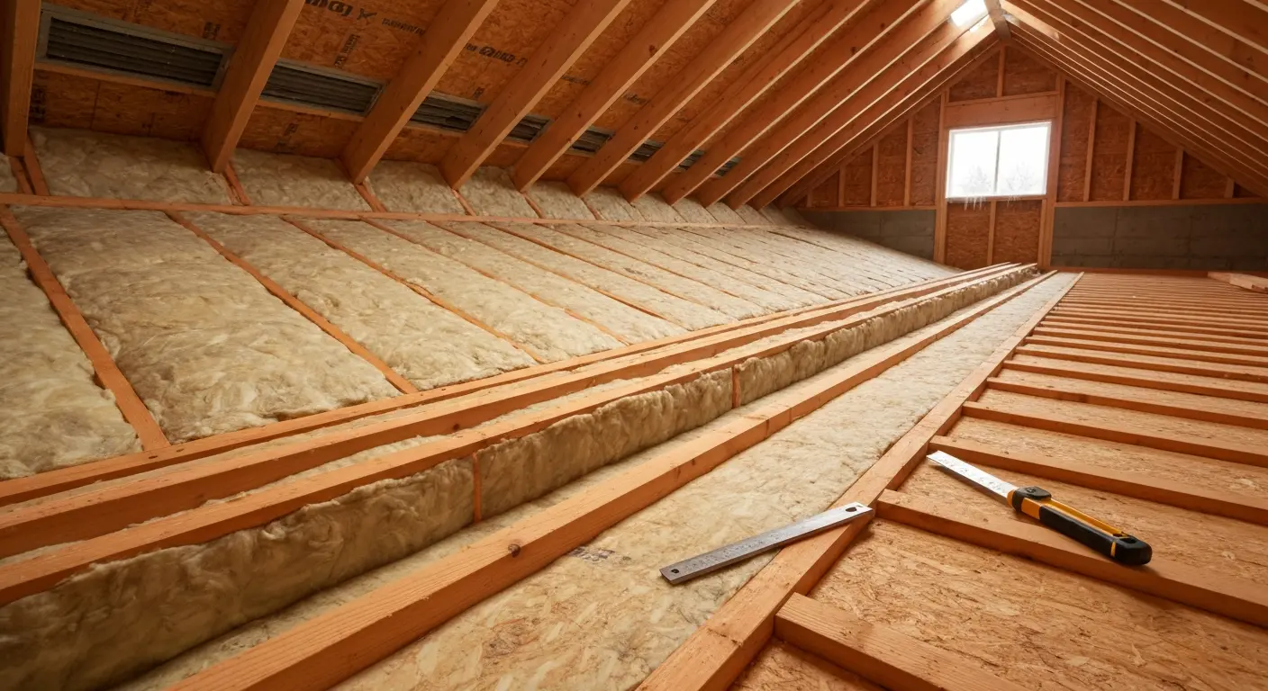 Roof ice dam prevention with insulation