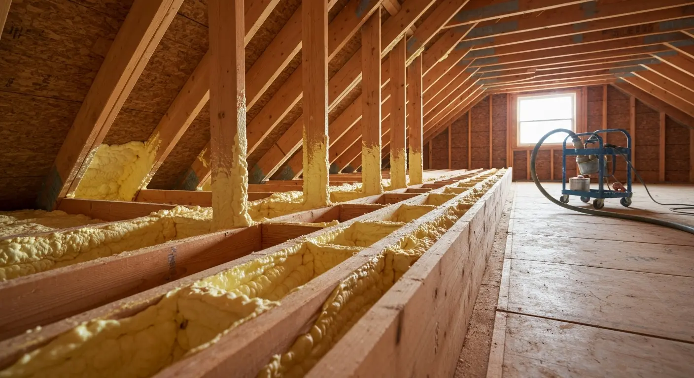 Spray foam insulation application