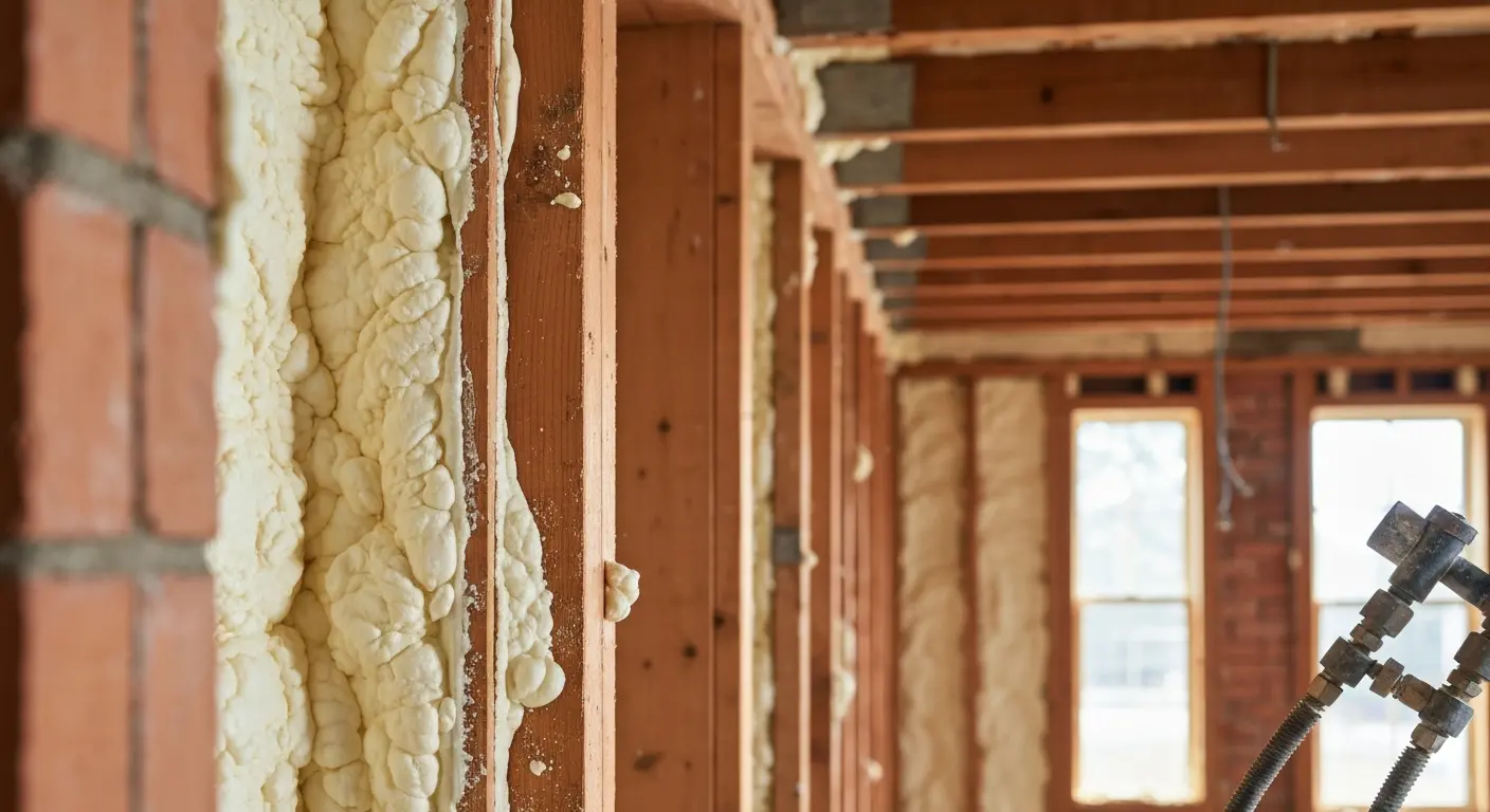 Spray foam insulation application